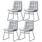 Nordic Upholstered Armless Dining Chairs Metal Legs Solid Back Chair for Home Use Grey 4 Piece Set Clearhalo ' kitchen&dining_furn' 'Dining Chairs' 'Dining Tables & Seating' 'dining_chair' 'furn' 'furn_dining_chair' 'Furniture' 'furniture_dining_chair' 'Kitchen & Dining Furniture' 'kitchen' 3725446