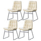 Nordic Upholstered Armless Dining Chairs Metal Legs Solid Back Chair for Home Use White 4 Piece Set Clearhalo ' kitchen&dining_furn' 'Dining Chairs' 'Dining Tables & Seating' 'dining_chair' 'furn' 'furn_dining_chair' 'Furniture' 'furniture_dining_chair' 'Kitchen & Dining Furniture' 'kitchen' 3725456
