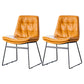 Nordic Upholstered Armless Dining Chairs Metal Legs Solid Back Chair for Home Use Orange 2 Piece Set Clearhalo ' kitchen&dining_furn' 'Dining Chairs' 'Dining Tables & Seating' 'dining_chair' 'furn' 'furn_dining_chair' 'Furniture' 'furniture_dining_chair' 'Kitchen & Dining Furniture' 'kitchen' 3725458