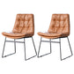 Nordic Upholstered Armless Dining Chairs Metal Legs Solid Back Chair for Home Use Khaki 2 Piece Set Clearhalo ' kitchen&dining_furn' 'Dining Chairs' 'Dining Tables & Seating' 'dining_chair' 'furn' 'furn_dining_chair' 'Furniture' 'furniture_dining_chair' 'Kitchen & Dining Furniture' 'kitchen' 3725461