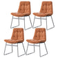 Nordic Upholstered Armless Dining Chairs Metal Legs Solid Back Chair for Home Use Brown 4 Piece Set Clearhalo ' kitchen&dining_furn' 'Dining Chairs' 'Dining Tables & Seating' 'dining_chair' 'furn' 'furn_dining_chair' 'Furniture' 'furniture_dining_chair' 'Kitchen & Dining Furniture' 'kitchen' 3725465