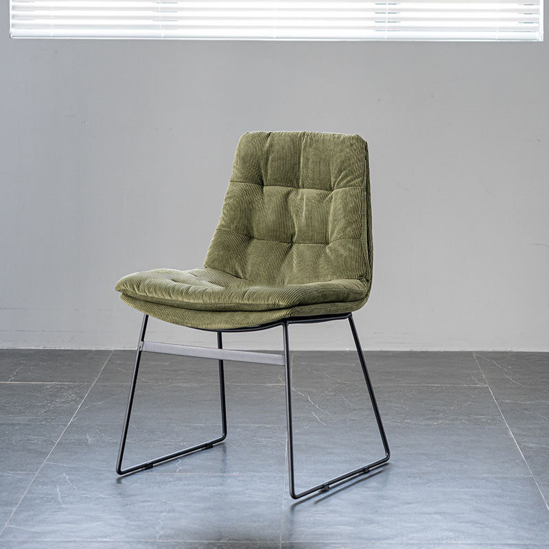 Nordic Upholstered Armless Dining Chairs Metal Legs Solid Back Chair for Home Use Green 1 Piece Clearhalo ' kitchen&dining_furn' 'Dining Chairs' 'Dining Tables & Seating' 'dining_chair' 'furn' 'furn_dining_chair' 'Furniture' 'furniture_dining_chair' 'Kitchen & Dining Furniture' 'kitchen' 3725466