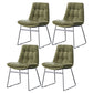 Nordic Upholstered Armless Dining Chairs Metal Legs Solid Back Chair for Home Use Green 4 Piece Set Clearhalo ' kitchen&dining_furn' 'Dining Chairs' 'Dining Tables & Seating' 'dining_chair' 'furn' 'furn_dining_chair' 'Furniture' 'furniture_dining_chair' 'Kitchen & Dining Furniture' 'kitchen' 3725468