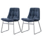 Nordic Upholstered Armless Dining Chairs Metal Legs Solid Back Chair for Home Use Dark Blue 2 Piece Set Clearhalo ' kitchen&dining_furn' 'Dining Chairs' 'Dining Tables & Seating' 'dining_chair' 'furn' 'furn_dining_chair' 'Furniture' 'furniture_dining_chair' 'Kitchen & Dining Furniture' 'kitchen' 3725473