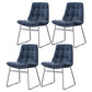 Nordic Upholstered Armless Dining Chairs Metal Legs Solid Back Chair for Home Use Dark Blue 4 Piece Set Clearhalo ' kitchen&dining_furn' 'Dining Chairs' 'Dining Tables & Seating' 'dining_chair' 'furn' 'furn_dining_chair' 'Furniture' 'furniture_dining_chair' 'Kitchen & Dining Furniture' 'kitchen' 3725474