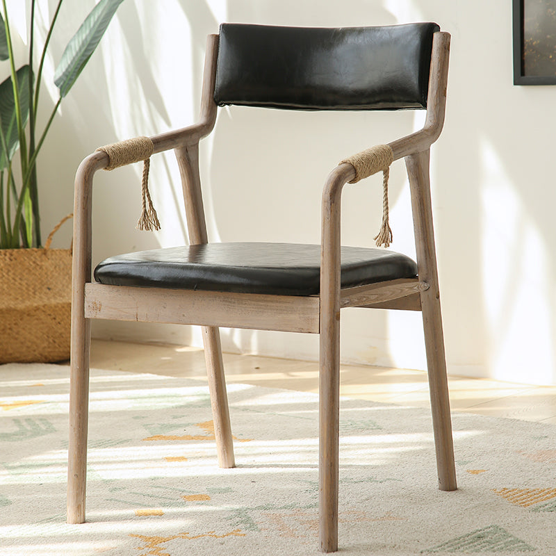 Traditional Style Wood Chair Set Open Back Arm Kitchen Dining Room Chairs Black 1 Piece Clearhalo ' kitchen&dining_furn' 'Dining Chairs' 'Dining Tables & Seating' 'dining_chair' 'furn' 'furn_dining_chair' 'Furniture' 'furniture_dining_chair' 'Kitchen & Dining Furniture' 'kitchen' 3725476