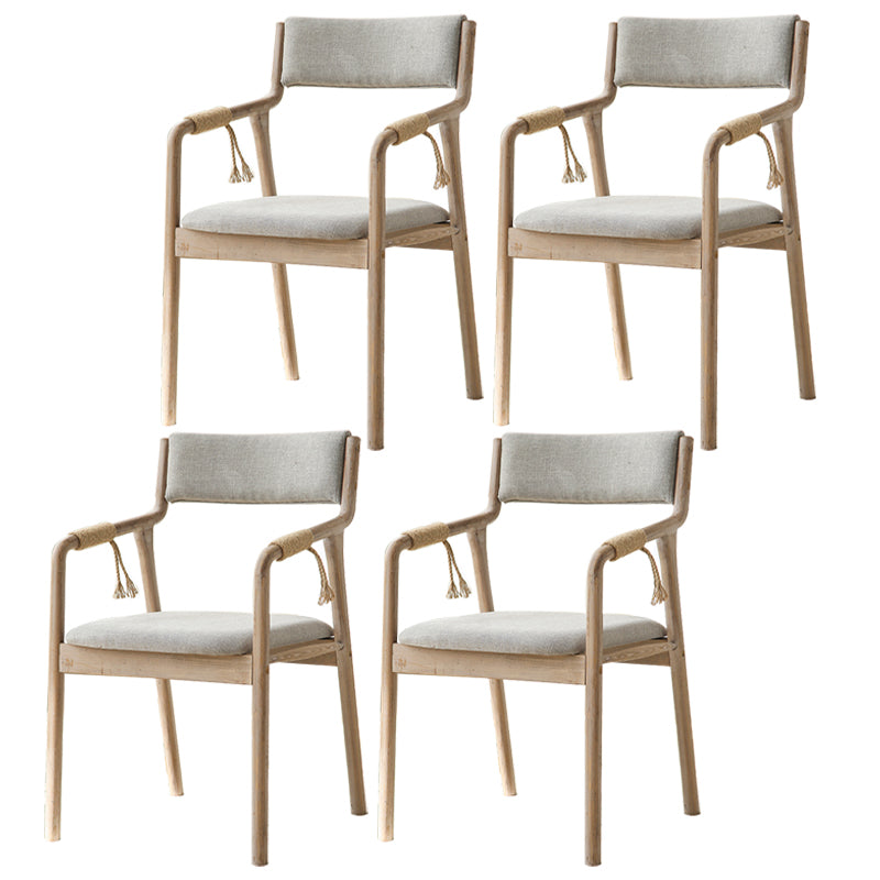 Traditional Style Wood Chair Set Open Back Arm Kitchen Dining Room Chairs Grey 4 Piece Set Clearhalo ' kitchen&dining_furn' 'Dining Chairs' 'Dining Tables & Seating' 'dining_chair' 'furn' 'furn_dining_chair' 'Furniture' 'furniture_dining_chair' 'Kitchen & Dining Furniture' 'kitchen' 3725485