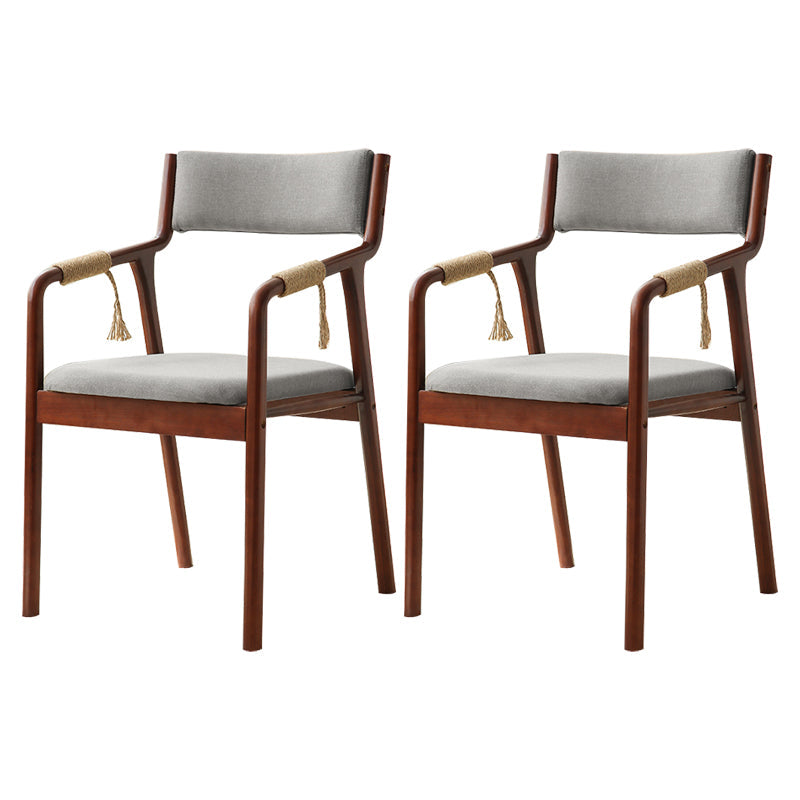 Traditional Style Wood Chair Set Open Back Arm Kitchen Dining Room Chairs Silver Gray 2 Piece Set Clearhalo ' kitchen&dining_furn' 'Dining Chairs' 'Dining Tables & Seating' 'dining_chair' 'furn' 'furn_dining_chair' 'Furniture' 'furniture_dining_chair' 'Kitchen & Dining Furniture' 'kitchen' 3725490