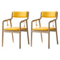 Traditional Style Wood Chair Set Open Back Arm Kitchen Dining Room Chairs Light Yellow 2 Piece Set Clearhalo ' kitchen&dining_furn' 'Dining Chairs' 'Dining Tables & Seating' 'dining_chair' 'furn' 'furn_dining_chair' 'Furniture' 'furniture_dining_chair' 'Kitchen & Dining Furniture' 'kitchen' 3725495