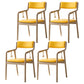 Traditional Style Wood Chair Set Open Back Arm Kitchen Dining Room Chairs Light Yellow 4 Piece Set Clearhalo ' kitchen&dining_furn' 'Dining Chairs' 'Dining Tables & Seating' 'dining_chair' 'furn' 'furn_dining_chair' 'Furniture' 'furniture_dining_chair' 'Kitchen & Dining Furniture' 'kitchen' 3725498