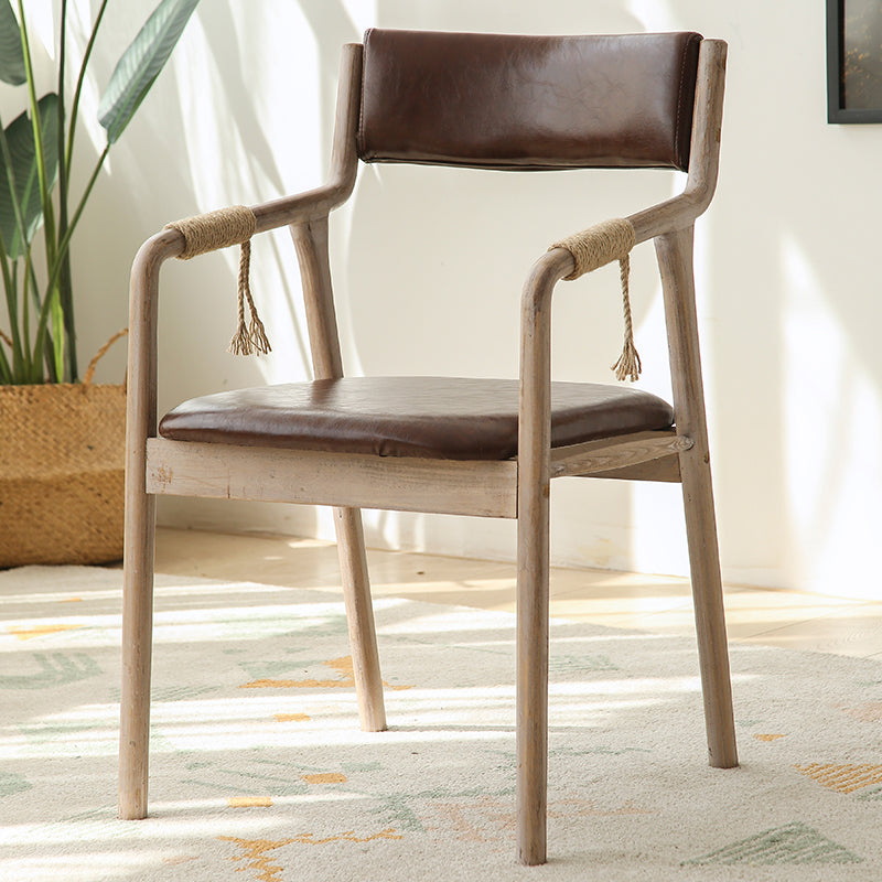 Traditional Style Wood Chair Set Open Back Arm Kitchen Dining Room Chairs Dark Coffee 1 Piece Clearhalo ' kitchen&dining_furn' 'Dining Chairs' 'Dining Tables & Seating' 'dining_chair' 'furn' 'furn_dining_chair' 'Furniture' 'furniture_dining_chair' 'Kitchen & Dining Furniture' 'kitchen' 3725505