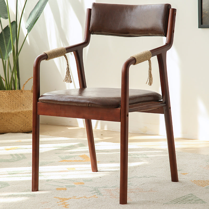 Traditional Style Wood Chair Set Open Back Arm Kitchen Dining Room Chairs Brown 1 Piece Clearhalo ' kitchen&dining_furn' 'Dining Chairs' 'Dining Tables & Seating' 'dining_chair' 'furn' 'furn_dining_chair' 'Furniture' 'furniture_dining_chair' 'Kitchen & Dining Furniture' 'kitchen' 3725508