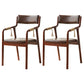 Traditional Style Wood Chair Set Open Back Arm Kitchen Dining Room Chairs Brown 2 Piece Set Clearhalo ' kitchen&dining_furn' 'Dining Chairs' 'Dining Tables & Seating' 'dining_chair' 'furn' 'furn_dining_chair' 'Furniture' 'furniture_dining_chair' 'Kitchen & Dining Furniture' 'kitchen' 3725509