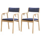 Traditional Style Wood Chair Set Open Back Arm Kitchen Dining Room Chairs Blue 2 Piece Set Clearhalo ' kitchen&dining_furn' 'Dining Chairs' 'Dining Tables & Seating' 'dining_chair' 'furn' 'furn_dining_chair' 'Furniture' 'furniture_dining_chair' 'Kitchen & Dining Furniture' 'kitchen' 3725512