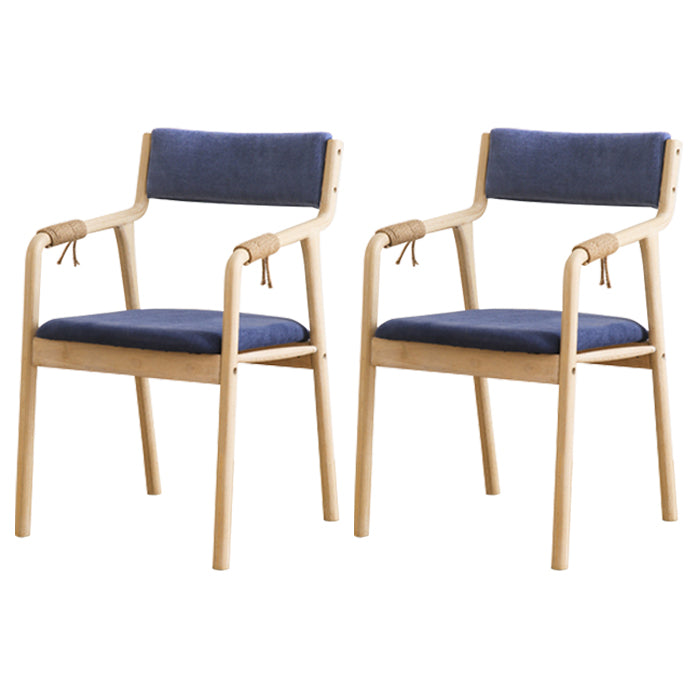 Traditional Style Wood Chair Set Open Back Arm Kitchen Dining Room Chairs Blue 2 Piece Set Clearhalo ' kitchen&dining_furn' 'Dining Chairs' 'Dining Tables & Seating' 'dining_chair' 'furn' 'furn_dining_chair' 'Furniture' 'furniture_dining_chair' 'Kitchen & Dining Furniture' 'kitchen' 3725512