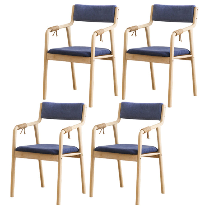 Traditional Style Wood Chair Set Open Back Arm Kitchen Dining Room Chairs Blue 4 Piece Set Clearhalo ' kitchen&dining_furn' 'Dining Chairs' 'Dining Tables & Seating' 'dining_chair' 'furn' 'furn_dining_chair' 'Furniture' 'furniture_dining_chair' 'Kitchen & Dining Furniture' 'kitchen' 3725513
