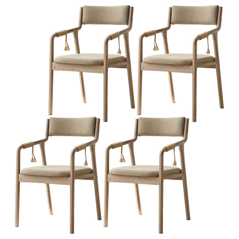 Traditional Style Wood Chair Set Open Back Arm Kitchen Dining Room Chairs Gray-Khaki 4 Piece Set Clearhalo ' kitchen&dining_furn' 'Dining Chairs' 'Dining Tables & Seating' 'dining_chair' 'furn' 'furn_dining_chair' 'Furniture' 'furniture_dining_chair' 'Kitchen & Dining Furniture' 'kitchen' 3725519