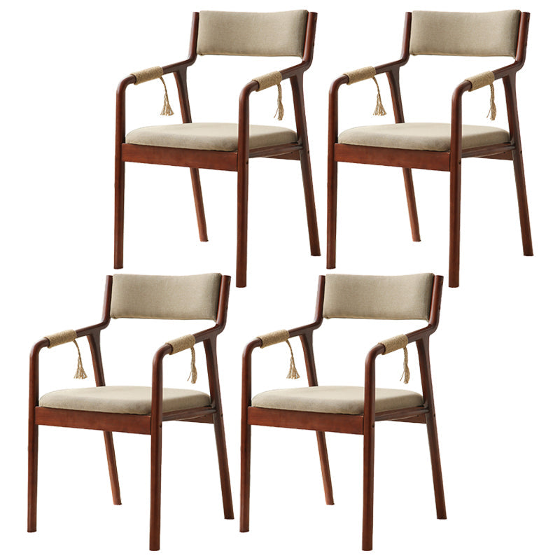Traditional Style Wood Chair Set Open Back Arm Kitchen Dining Room Chairs Khaki 4 Piece Set Clearhalo ' kitchen&dining_furn' 'Dining Chairs' 'Dining Tables & Seating' 'dining_chair' 'furn' 'furn_dining_chair' 'Furniture' 'furniture_dining_chair' 'Kitchen & Dining Furniture' 'kitchen' 3725522
