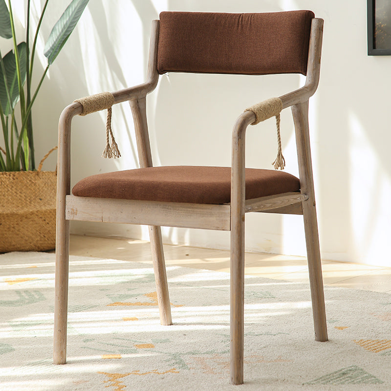 Traditional Style Wood Chair Set Open Back Arm Kitchen Dining Room Chairs Tan 1 Piece Clearhalo ' kitchen&dining_furn' 'Dining Chairs' 'Dining Tables & Seating' 'dining_chair' 'furn' 'furn_dining_chair' 'Furniture' 'furniture_dining_chair' 'Kitchen & Dining Furniture' 'kitchen' 3725523