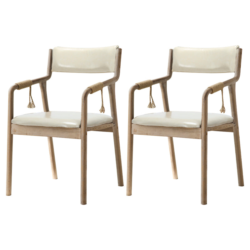 Traditional Style Wood Chair Set Open Back Arm Kitchen Dining Room Chairs Cream 2 Piece Set Clearhalo ' kitchen&dining_furn' 'Dining Chairs' 'Dining Tables & Seating' 'dining_chair' 'furn' 'furn_dining_chair' 'Furniture' 'furniture_dining_chair' 'Kitchen & Dining Furniture' 'kitchen' 3725530