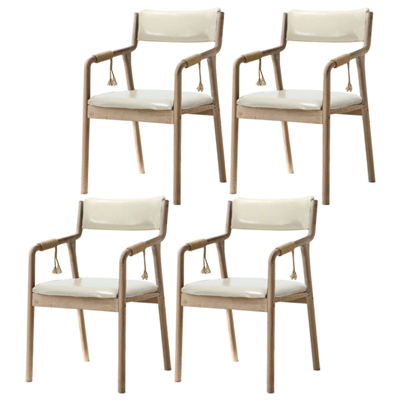 Traditional Style Wood Chair Set Open Back Arm Kitchen Dining Room Chairs Cream 4 Piece Set Clearhalo ' kitchen&dining_furn' 'Dining Chairs' 'Dining Tables & Seating' 'dining_chair' 'furn' 'furn_dining_chair' 'Furniture' 'furniture_dining_chair' 'Kitchen & Dining Furniture' 'kitchen' 3725531