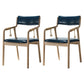 Traditional Style Wood Chair Set Open Back Arm Kitchen Dining Room Chairs Dark Blue 2 Piece Set Clearhalo ' kitchen&dining_furn' 'Dining Chairs' 'Dining Tables & Seating' 'dining_chair' 'furn' 'furn_dining_chair' 'Furniture' 'furniture_dining_chair' 'Kitchen & Dining Furniture' 'kitchen' 3725533