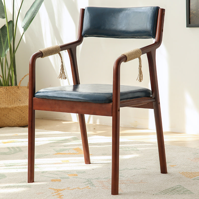 Traditional Style Wood Chair Set Open Back Arm Kitchen Dining Room Chairs Royal Blue 1 Piece Clearhalo ' kitchen&dining_furn' 'Dining Chairs' 'Dining Tables & Seating' 'dining_chair' 'furn' 'furn_dining_chair' 'Furniture' 'furniture_dining_chair' 'Kitchen & Dining Furniture' 'kitchen' 3725535