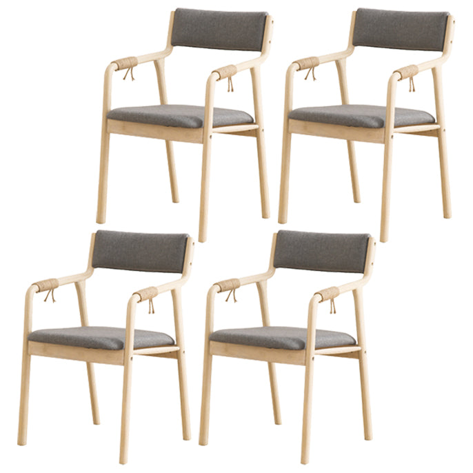 Traditional Style Wood Chair Set Open Back Arm Kitchen Dining Room Chairs Light Gray 4 Piece Set Clearhalo ' kitchen&dining_furn' 'Dining Chairs' 'Dining Tables & Seating' 'dining_chair' 'furn' 'furn_dining_chair' 'Furniture' 'furniture_dining_chair' 'Kitchen & Dining Furniture' 'kitchen' 3725540