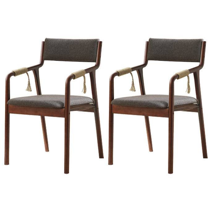 Traditional Style Wood Chair Set Open Back Arm Kitchen Dining Room Chairs Gray Coffee 2 Piece Set Clearhalo ' kitchen&dining_furn' 'Dining Chairs' 'Dining Tables & Seating' 'dining_chair' 'furn' 'furn_dining_chair' 'Furniture' 'furniture_dining_chair' 'Kitchen & Dining Furniture' 'kitchen' 3725542