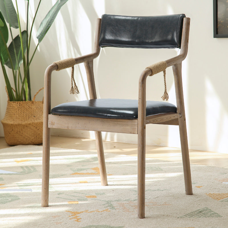 Traditional Style Wood Chair Set Open Back Arm Kitchen Dining Room Chairs Dark Gray 1 Piece Clearhalo ' kitchen&dining_furn' 'Dining Chairs' 'Dining Tables & Seating' 'dining_chair' 'furn' 'furn_dining_chair' 'Furniture' 'furniture_dining_chair' 'Kitchen & Dining Furniture' 'kitchen' 3725544