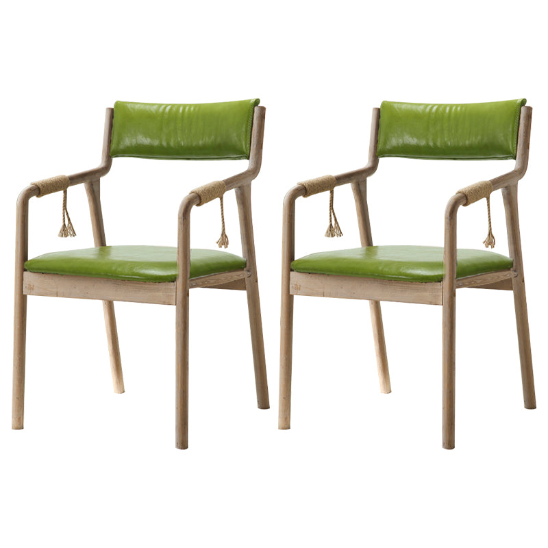 Traditional Style Wood Chair Set Open Back Arm Kitchen Dining Room Chairs Fruit Green 2 Piece Set Clearhalo ' kitchen&dining_furn' 'Dining Chairs' 'Dining Tables & Seating' 'dining_chair' 'furn' 'furn_dining_chair' 'Furniture' 'furniture_dining_chair' 'Kitchen & Dining Furniture' 'kitchen' 3725560