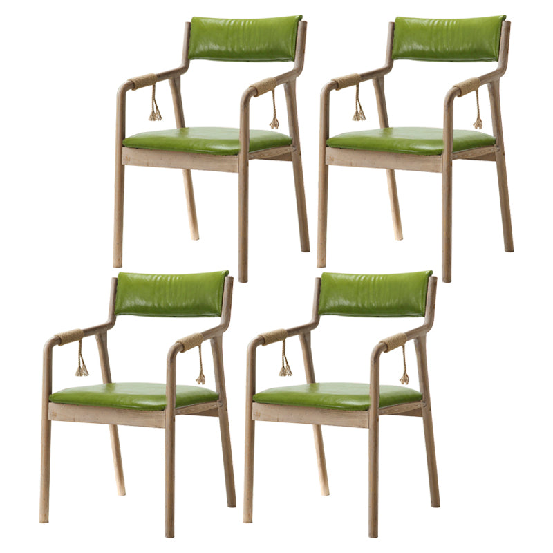 Traditional Style Wood Chair Set Open Back Arm Kitchen Dining Room Chairs Fruit Green 4 Piece Set Clearhalo ' kitchen&dining_furn' 'Dining Chairs' 'Dining Tables & Seating' 'dining_chair' 'furn' 'furn_dining_chair' 'Furniture' 'furniture_dining_chair' 'Kitchen & Dining Furniture' 'kitchen' 3725561