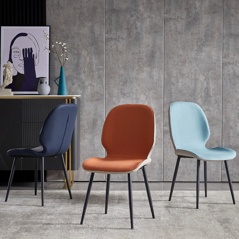 Contemporary Metal Dining Room Chairs Wingback Side Armless Chair for Home Use Clearhalo ' kitchen&dining_furn' 'Dining Chairs' 'Dining Tables & Seating' 'dining_chair' 'furn' 'furn_dining_chair' 'Furniture' 'furniture_dining_chair' 'Kitchen & Dining Furniture' 'kitchen' 3725562