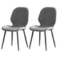 Contemporary Metal Dining Room Chairs Wingback Side Armless Chair for Home Use Light Gray 2 Piece Set Clearhalo ' kitchen&dining_furn' 'Dining Chairs' 'Dining Tables & Seating' 'dining_chair' 'furn' 'furn_dining_chair' 'Furniture' 'furniture_dining_chair' 'Kitchen & Dining Furniture' 'kitchen' 3725568