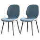 Contemporary Metal Dining Room Chairs Wingback Side Armless Chair for Home Use Blue-Gray 2 Piece Set Clearhalo ' kitchen&dining_furn' 'Dining Chairs' 'Dining Tables & Seating' 'dining_chair' 'furn' 'furn_dining_chair' 'Furniture' 'furniture_dining_chair' 'Kitchen & Dining Furniture' 'kitchen' 3725581