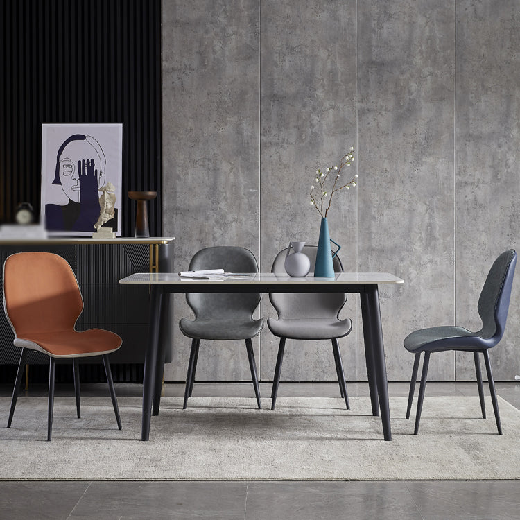 Contemporary Metal Dining Room Chairs Wingback Side Armless Chair for Home Use Clearhalo ' kitchen&dining_furn' 'Dining Chairs' 'Dining Tables & Seating' 'dining_chair' 'furn' 'furn_dining_chair' 'Furniture' 'furniture_dining_chair' 'Kitchen & Dining Furniture' 'kitchen' 3725582
