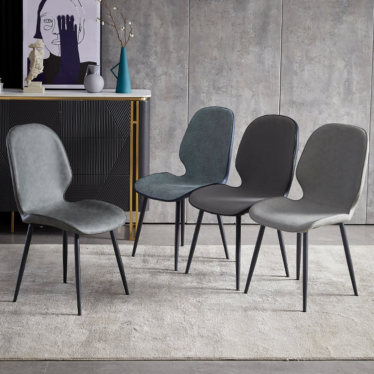 Contemporary Metal Dining Room Chairs Wingback Side Armless Chair for Home Use Clearhalo ' kitchen&dining_furn' 'Dining Chairs' 'Dining Tables & Seating' 'dining_chair' 'furn' 'furn_dining_chair' 'Furniture' 'furniture_dining_chair' 'Kitchen & Dining Furniture' 'kitchen' 3725585