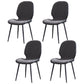 Contemporary Metal Dining Room Chairs Wingback Side Armless Chair for Home Use Gray Black 4 Piece Set Clearhalo ' kitchen&dining_furn' 'Dining Chairs' 'Dining Tables & Seating' 'dining_chair' 'furn' 'furn_dining_chair' 'Furniture' 'furniture_dining_chair' 'Kitchen & Dining Furniture' 'kitchen' 3725591