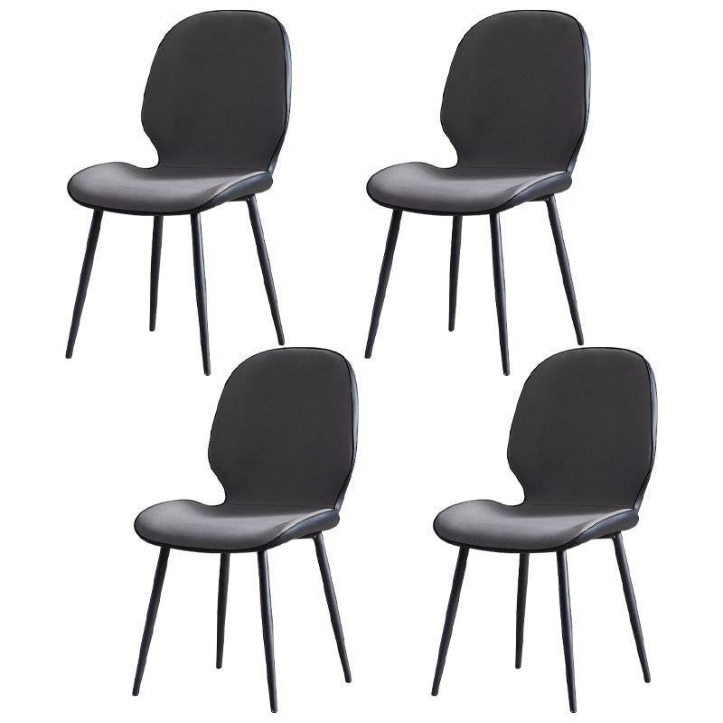 Contemporary Metal Dining Room Chairs Wingback Side Armless Chair for Home Use Gray Black 4 Piece Set Clearhalo ' kitchen&dining_furn' 'Dining Chairs' 'Dining Tables & Seating' 'dining_chair' 'furn' 'furn_dining_chair' 'Furniture' 'furniture_dining_chair' 'Kitchen & Dining Furniture' 'kitchen' 3725591