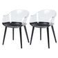 Glam Style Plastic Chair Solid Back Arm Dining Room Kitchen Chairs Set Clear Set of 2 Clearhalo ' kitchen&dining_furn' 'Dining Chairs' 'Dining Tables & Seating' 'dining_chair' 'Furniture' 'furniture_dining_chair' 'Kitchen & Dining Furniture' 'kitchen' 3725601