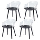 Glam Style Plastic Chair Solid Back Arm Dining Room Kitchen Chairs Set Clear Set of 4 Clearhalo ' kitchen&dining_furn' 'Dining Chairs' 'Dining Tables & Seating' 'dining_chair' 'Furniture' 'furniture_dining_chair' 'Kitchen & Dining Furniture' 'kitchen' 3725603