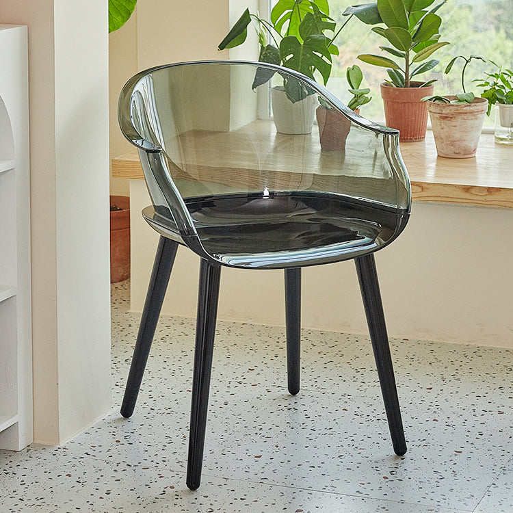 Glam Style Plastic Chair Solid Back Arm Dining Room Kitchen Chairs Set Clearhalo ' kitchen&dining_furn' 'Dining Chairs' 'Dining Tables & Seating' 'dining_chair' 'Furniture' 'furniture_dining_chair' 'Kitchen & Dining Furniture' 'kitchen' 3725604