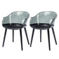 Glam Style Plastic Chair Solid Back Arm Dining Room Kitchen Chairs Set Smoke Gray Set of 2 Clearhalo ' kitchen&dining_furn' 'Dining Chairs' 'Dining Tables & Seating' 'dining_chair' 'Furniture' 'furniture_dining_chair' 'Kitchen & Dining Furniture' 'kitchen' 3725607
