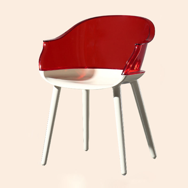 Glam Style Plastic Chair Solid Back Arm Dining Room Kitchen Chairs Set Dark Red 1 Piece Clearhalo ' kitchen&dining_furn' 'Dining Chairs' 'Dining Tables & Seating' 'dining_chair' 'Furniture' 'furniture_dining_chair' 'Kitchen & Dining Furniture' 'kitchen' 3725612