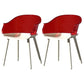 Glam Style Plastic Chair Solid Back Arm Dining Room Kitchen Chairs Set Dark Red Set of 2 Clearhalo ' kitchen&dining_furn' 'Dining Chairs' 'Dining Tables & Seating' 'dining_chair' 'Furniture' 'furniture_dining_chair' 'Kitchen & Dining Furniture' 'kitchen' 3725614
