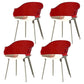 Glam Style Plastic Chair Solid Back Arm Dining Room Kitchen Chairs Set Dark Red Set of 4 Clearhalo ' kitchen&dining_furn' 'Dining Chairs' 'Dining Tables & Seating' 'dining_chair' 'Furniture' 'furniture_dining_chair' 'Kitchen & Dining Furniture' 'kitchen' 3725615