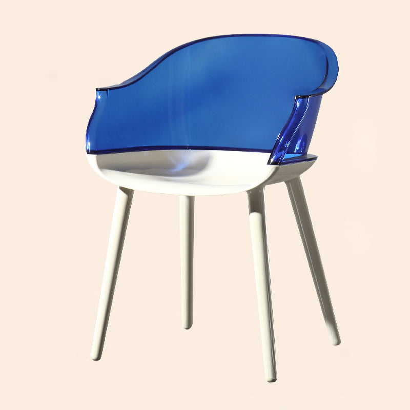 Glam Style Plastic Chair Solid Back Arm Dining Room Kitchen Chairs Set Blue 1 Piece Clearhalo ' kitchen&dining_furn' 'Dining Chairs' 'Dining Tables & Seating' 'dining_chair' 'Furniture' 'furniture_dining_chair' 'Kitchen & Dining Furniture' 'kitchen' 3725618