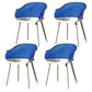 Glam Style Plastic Chair Solid Back Arm Dining Room Kitchen Chairs Set Blue Set of 4 Clearhalo ' kitchen&dining_furn' 'Dining Chairs' 'Dining Tables & Seating' 'dining_chair' 'Furniture' 'furniture_dining_chair' 'Kitchen & Dining Furniture' 'kitchen' 3725620