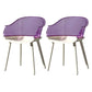 Glam Style Plastic Chair Solid Back Arm Dining Room Kitchen Chairs Set Purple Set of 2 Clearhalo ' kitchen&dining_furn' 'Dining Chairs' 'Dining Tables & Seating' 'dining_chair' 'Furniture' 'furniture_dining_chair' 'Kitchen & Dining Furniture' 'kitchen' 3725622