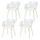 Glam Style Plastic Chair Solid Back Arm Dining Room Kitchen Chairs Set White-Clear Set of 4 Clearhalo ' kitchen&dining_furn' 'Dining Chairs' 'Dining Tables & Seating' 'dining_chair' 'Furniture' 'furniture_dining_chair' 'Kitchen & Dining Furniture' 'kitchen' 3725626